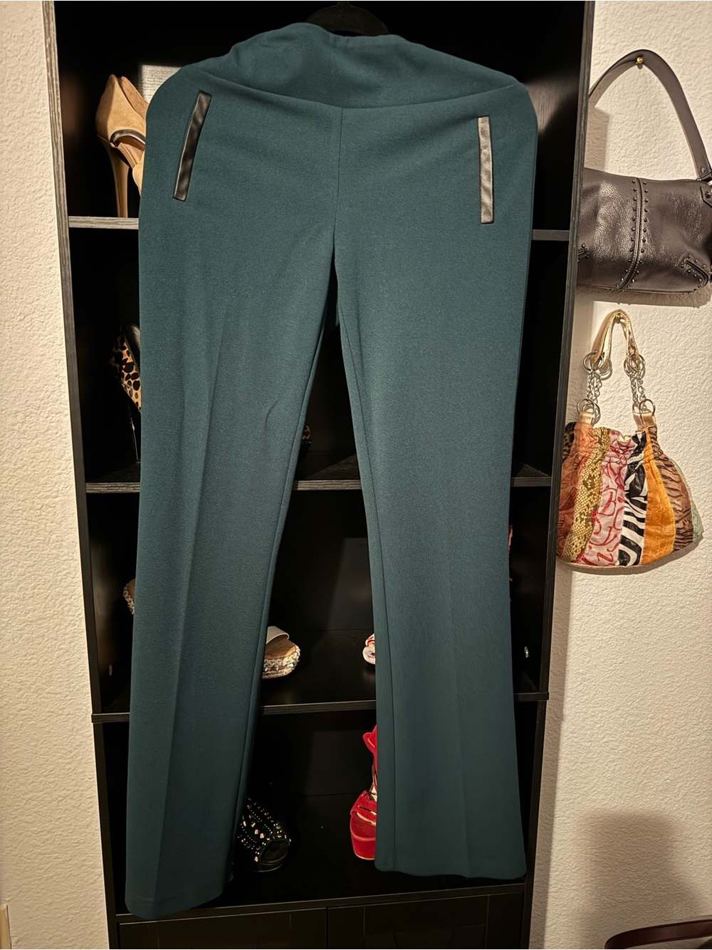Soho Teal Wide-Leg Tailored Pants